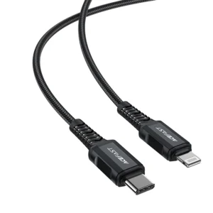 Acefast C4-01 Lightning - USB-C PD kabelis 30W 3A 480Mb/s 1.8m - juodos spalvos - Image 3