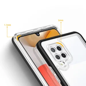 Clear 3in1  Samsung Galaxy A42 5G Frame Gel Cover juodos spalvos - Image 4