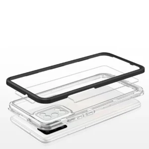 Clear 3in1 case Samsung Galaxy A03s (166) frame gel cover dėklas telefonui juodos spalvos - Image 5