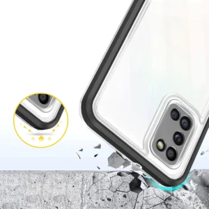 Clear 3in1 case Samsung Galaxy A03s (166) frame gel cover dėklas telefonui juodos spalvos - Image 6