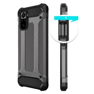Hybrid Armor dėklas Tough Rugged Cover Xiaomi Poco M4 Pro 5G dėklas telefonui juodos spalvos - Image 3