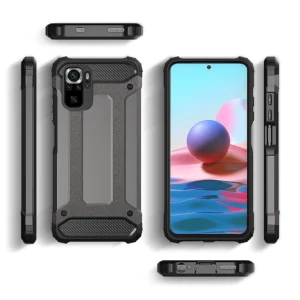Hybrid Armor dėklas Tough Rugged Cover Xiaomi Poco M4 Pro 5G dėklas telefonui juodos spalvos - Image 4