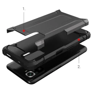 Hybrid Armor dėklas Tough Rugged Cover Xiaomi Poco M4 Pro 5G dėklas telefonui juodos spalvos - Image 5