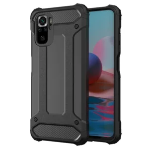 Hybrid Armor dėklas Tough Rugged Cover Xiaomi Poco M4 Pro 5G dėklas telefonui juodos spalvos - Image 7