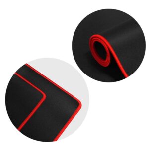 Gaming pelė and klaviatūra pad 900 x 400 x 3 mm juodos spalvos with red stitching - Image 4