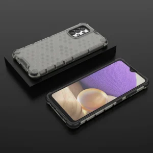 Honeycomb case armored cover with a gel frame Samsung Galaxy A03s (166.5) dėklas telefonui juodos spalvos - Image 3