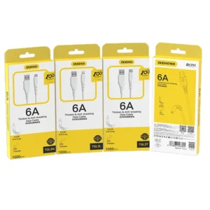 Dudao kabelis USB - USB Type C 6A kabelis 1 m baltos spalvos (TGL3T) - Image 5