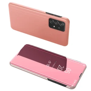 Clear View dėklas flip cover Samsung Galaxy A73 dėklas telefonui rožinės spalvos