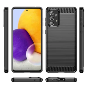 Carbon dėklas Flexible TPU cover Samsung Galaxy A73 dėklas telefonui juodos spalvos - Image 5