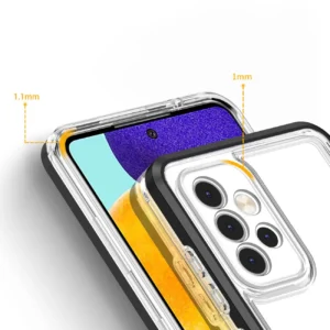 Clear 3in1 Samsung Galaxy A73 Frame Cover Gel juodos spalvos - Image 4