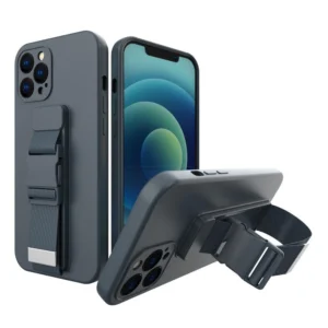 Rope dėklas Silikoninis Cover with Lanyard Purse Lanyard Strap Xiaomi Redmi Note 11 Pro Navy mėlynos spalvos