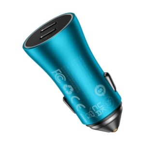 BASEUS automobilnis įkroviklis 2 x Type C PD QC4.0 3A 40W CGJP000003 mėlynos spalvos - Image 3