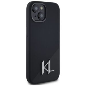 KARL LAGERFELD dėklas skirtas Apple iPhone 15 compatible with MagSafe KLHMP15SSCMKMPCK (Silicone Initial Metal Logo) juodos spalvos - Image 4