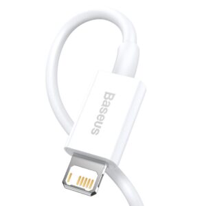BASEUS kabelis USB A į Lightning 2,4A Superior CALYS-B02 1,5 m baltos spalvos - Image 3