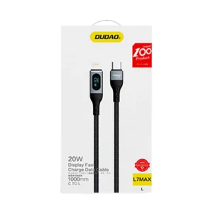 Dudao USB Type C - Lightning kabelis fast charging PD 20W 1m juodos spalvos (L7MaxL) - Image 5