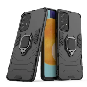 Ring Armor tough hybrid case cover + magnetic holder Samsung Galaxy A73 dėklas telefonui juodos spalvos