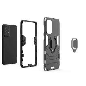 Ring Armor tough hybrid case cover + magnetic holder Samsung Galaxy A73 dėklas telefonui juodos spalvos - Image 2