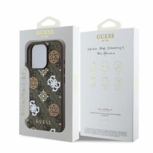 GUESS dėklas skirtas Apple iPhone 16 Pro Max compatible with MagSafe GUHMP16XP4PWPW (PU Peony on 4G Background) rudos spalvos - Image 4