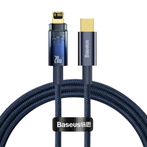 Baseus CATS000003 Lightning - USB-C kabelis 20W 480Mb/s 1m - mėlynos spalvos