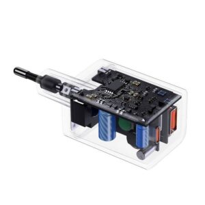 BASEUS įkroviklis USB A + Type C PD QC3.0 30W CCSUPP-E02/CCCJG30UE baltos spalvos - Image 3