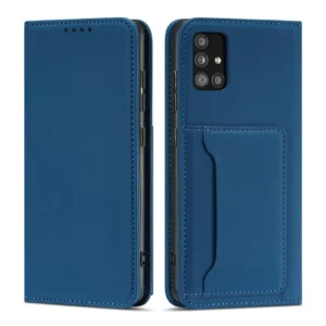 Magnet Card dėklas For Samsung Galaxy A12 5G Pouch Wallet Card Holder mėlynos spalvos
