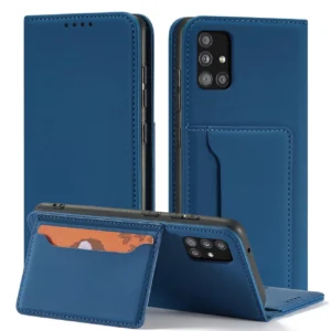 Magnet Card dėklas For Samsung Galaxy A12 5G Pouch Wallet Card Holder mėlynos spalvos - Image 2