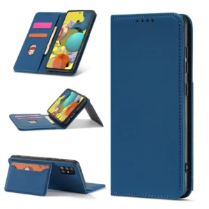 Magnet Card dėklas For Samsung Galaxy A12 5G Pouch Wallet Card Holder mėlynos spalvos - Image 5