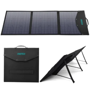 Choetech SC008 solar foldable įkroviklis 120W DC / USB-C / 2x USB-A - juodos spalvos - Image 1