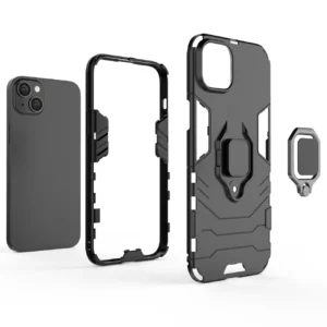 Ring Armor case Apple iPhone 14 Plus armored cover magnetic holder ring dėklas telefonui juodos spalvos - Image 3