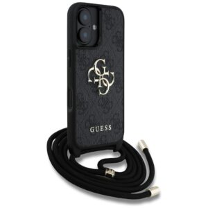 GUESS dėklas skirtas Apple iPhone 16 GUHCP16SP4GMGCRK (CBDY PU 4G Big Logo W/Cord Strap) juodos spalvos - Image 3