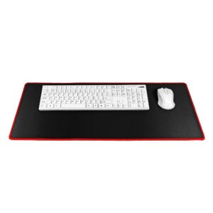 Gaming pelė and klaviatūra pad 700 x 300 x 3 mm juodos spalvos with red stitching