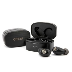 GUESS belaidės ausinės bluetooth TWS + docking station GUTWSJL4GBK juodos spalvos