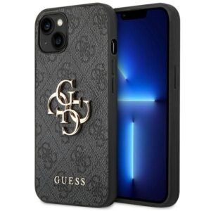 GUESS dėklas skirtas Apple iPhone 13 / 14 / 15 GUHCP14S4GMGGR (4G Big Metal Logo) pilkos spalvos - Image 1
