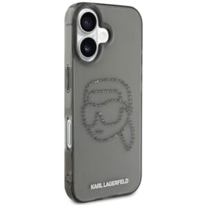 KARL LAGERFELD dėklas skirtas Apple iPhone 16 Pro KLHCP16LHKHDCELK (IML Rhinestones S K Head) juodos spalvos - Image 4