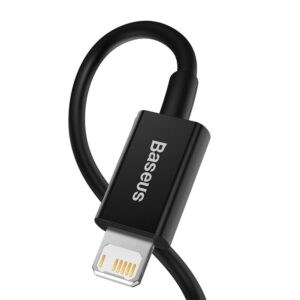 BASEUS kabelis USB A į Lightning 2,4A Superior CALYS-A01 1 m juodos spalvos - Image 3