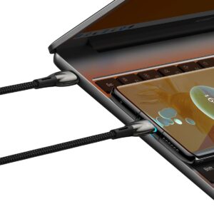 BASEUS kabelis Type C į Type C PD 100W Glimmer CADH000801 2 m juodos spalvos - Image 4