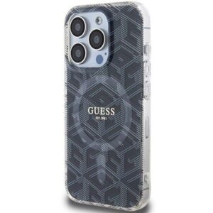 GUESS dėklas skirtas Apple iPhone 15 Pro compatible with MagSafe GUHMP15LHGCUSTGK (IML GCUBE) juodos spalvos - Image 2