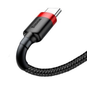 BASEUS kabelis USB Cafule į Type C 3A CATKLF-B91 1m 1 metr Red-Black - Image 2