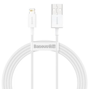 BASEUS kabelis USB A į Lightning 2,4A Superior CALYS-B02 1,5 m baltos spalvos