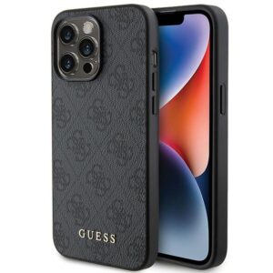 GUESS dėklas skirtas Apple iPhone 15 Pro Max GUHCP15XG4GFGR (4G Metal Logo) pilkos spalvos