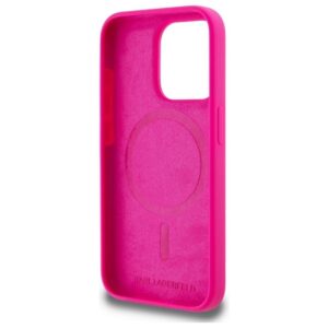 KARL LAGERFELD dėklas skirtas Apple iPhone 15 Pro compatible with MagSafe KLHMP15LSKHPPLF (SIL KL Head Print) fuschia - Image 3
