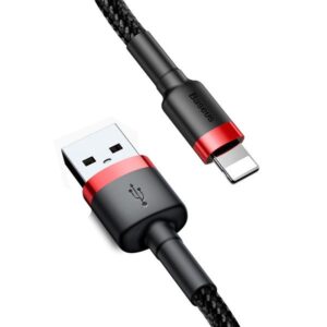 BASEUS kabelis USB į Apple Lightning 8-pin 2,4A Cafule CALKLF-A19 0,5m red-juodos spalvos - Image 3