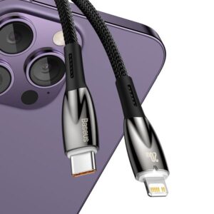BASEUS kabelis Type C į Lightning PD 20W Glimmer CADH000101 2 m juodos spalvos - Image 5