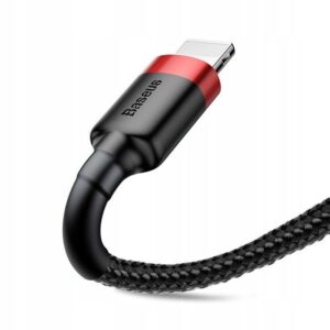 BASEUS kabelis USB į Apple Lightning 8-pin 2,4A Cafule CALKLF-A19 0,5m red-juodos spalvos - Image 2