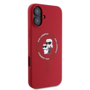 KARL LAGERFELD dėklas skirtas Apple iPhone 16 compatible with MagSafe KLHMP16SSCMKCRHR (Silicone KC Body Ring) red - Image 2