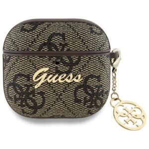 GUESS dėklas skirtas APPLE AirPods 4 GUA4G4GSMW (PU 4G W / Charm) rudos spalvos