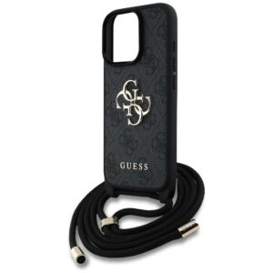 GUESS dėklas skirtas Apple iPhone 16 Pro GUHCP16LP4GMGCRK (CBDY PU 4G Big Logo W/Cord Strap) juodos spalvos - Image 4