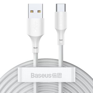 BASEUS cabel USB A į Type C 2,4A Wisdom TZCATZJ-02 2 pcs 1,5 m baltos spalvos