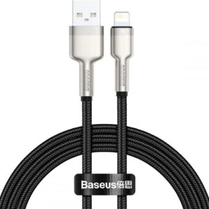 BASEUS kabelis USB A į Lightning 2,4A Cafule Metal 1 m juodos spalvos