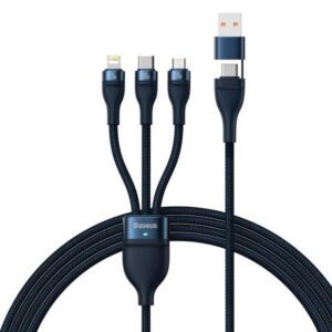 BASEUS kabelis 3in1 USB A / Typ C į Micro USB / Lightning / Type C PD QC 5A 100W CASS030103 1,2 m blue
